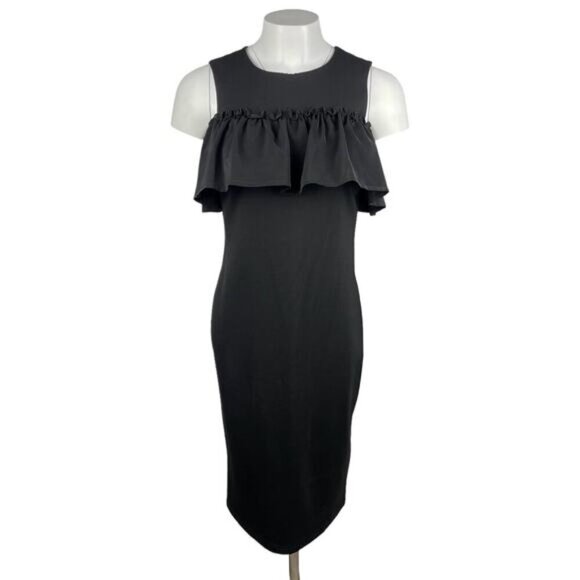 STORK & BABE Dresses & Skirts - NWT STORK & BABE Maternity Ruffle Sheath Dress Sz XS Black